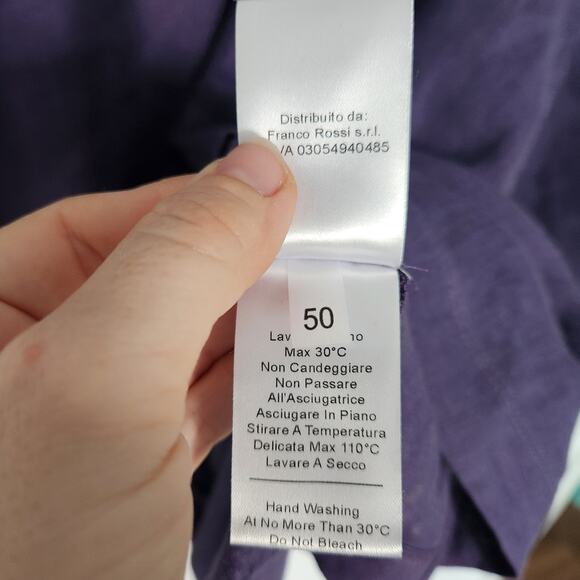 ALPHA STUDIO Linen Top‎ M/L Purple Cottage Minimalist Beach Coastal Grandma - Picture 6 of 9